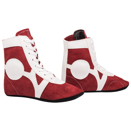 Купить Обувь для самбо RS001/2, замша, красный Rusco в Балашихе 
