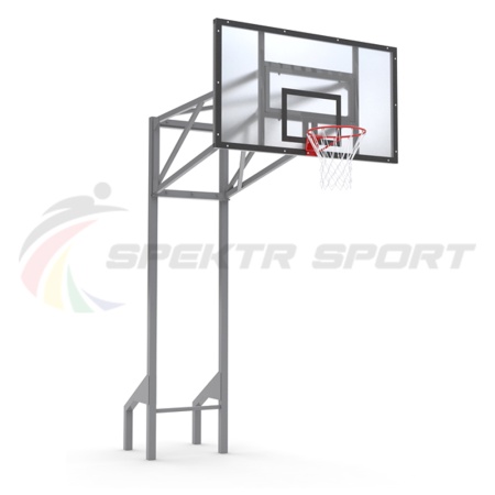 Купить Стойка баскетбольная уличная усиленная со щитом из оргстекла, кольцом и сеткой SP D 413 в Балашихе 