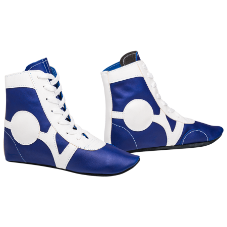 Купить Обувь для самбо SM-0102, кожа, синий Rusco в Балашихе 