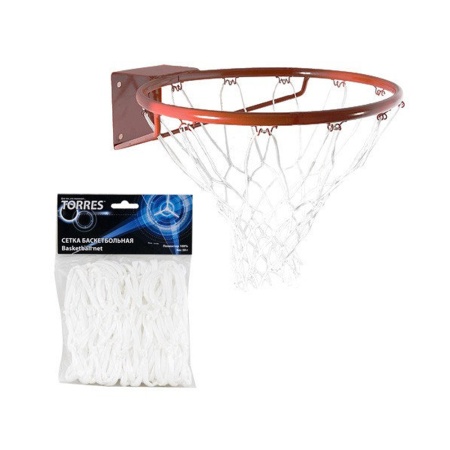 Купить Сетка баскетбольная Torres, нить 4 мм, белая в Балашихе 